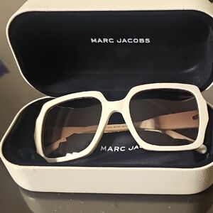 Marc Jacobs White Rectangular Sunglasses
